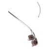 Silver necklace with czech garnet, rhodium plated - calla                                           