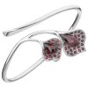 Silver bracelet with czech garnet, rhodium plated - calla                                           