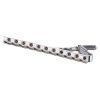 Silver tie clip with czech garnet, rhodium plated                                                   