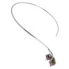 Silver necklace with czech garnet and moldavite, rhodium plated - calla                             