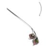 Silver necklace with czech garnet and moldavite, rhodium plated - calla                             