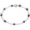 Silver bracelet with czech garnet, rhodium plated                                                   