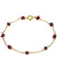 Silver bracelet with czech garnet, gold plated                                                      