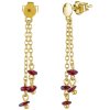 Silver earrings with czech garnet, gold plated                                                      