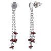 Silver earrings with czech garnet, rhodium plated                                                   