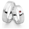 White gold wedding rings with czech garnet