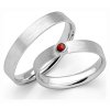 White gold wedding rings with czech garnet