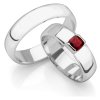 White gold wedding rings with czech garnet