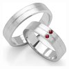 White gold wedding rings with czech garnet