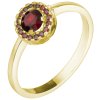 Gold ring with czech garnet - circle                                                                