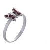 Silver ring with czech garnet, rhodium plated, animal - butterfly                                   