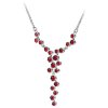 Silver necklace with czech garnet, rhodium plated                                                   