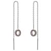 Silver earrings with czech garnet, rhodium plated - circle                                          