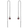 Silver earrings with czech garnet, rhodium plated                                                   