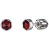 Silver earrings with czech garnet, rhodium plated                                                   
